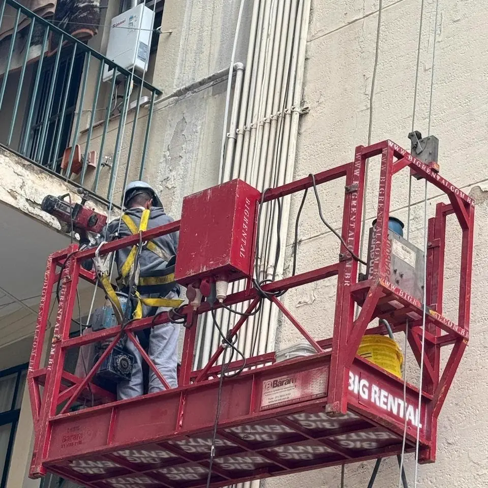 Furação para instalação hidráulica em fachada usando balancinho